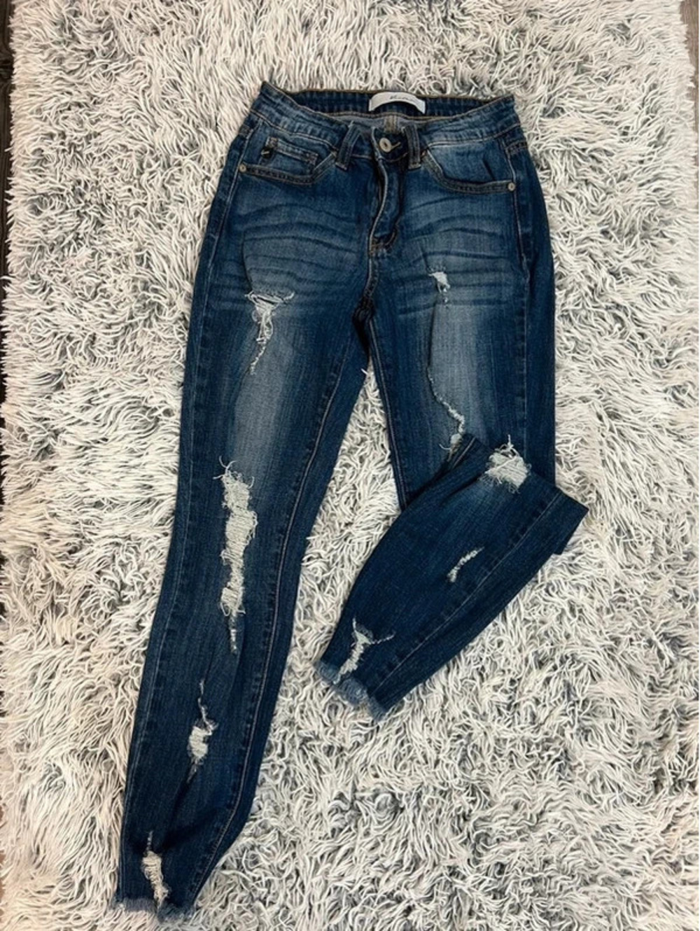 KanCan Distressed Skinny Jeans Raw Hem